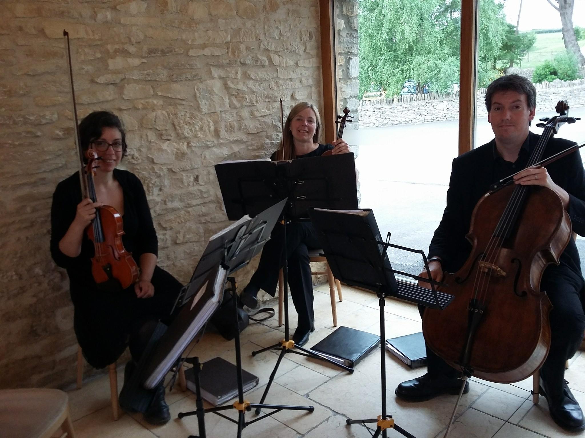 wedding music - string quartet at Kingscote Barn, Gloucestershire